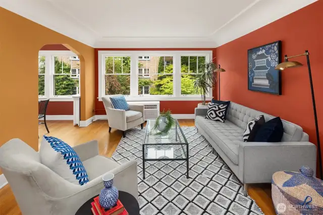 Your living room and dining room face west onto 16th Ave.