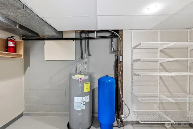 The lower level mechanical room houses the equipment for the home and serves as a nice clean and dry area for storage.