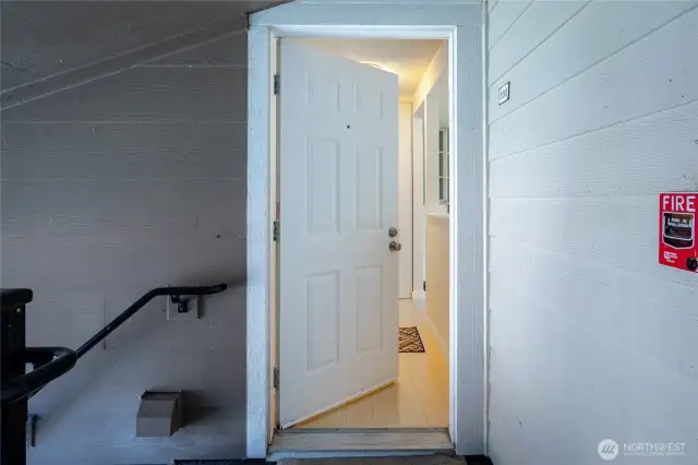 Front door of unit.