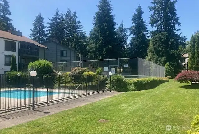 Pool and tennis court.