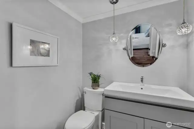Newly updated powder room