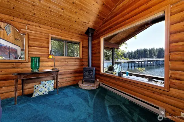 Propane fireplace.