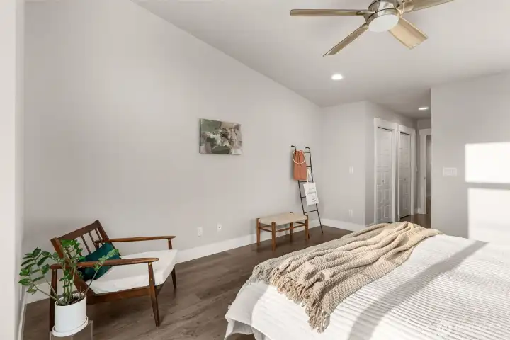 Primary Bedroom has double closets