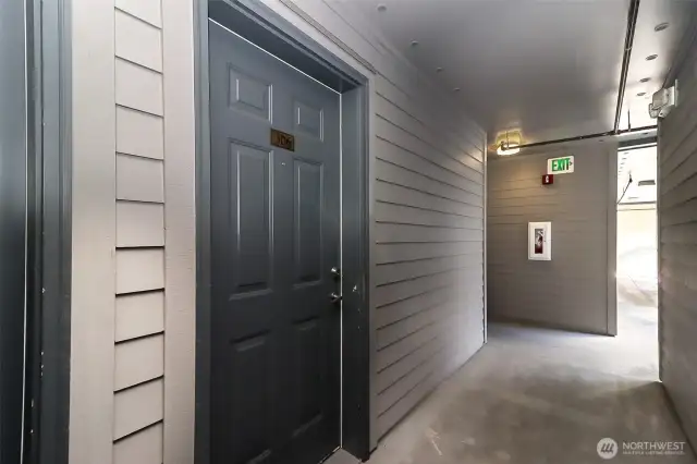 Hallway with unit entry