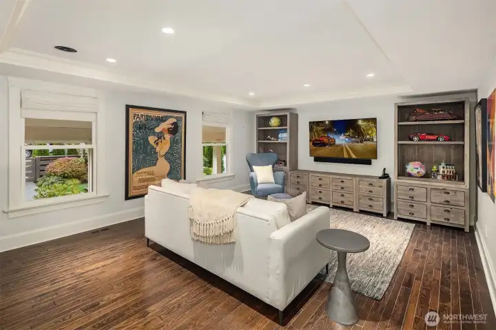 A media room, perfect for game days.