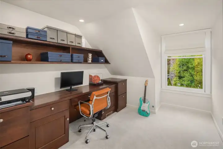 An office ideally located upstairs.