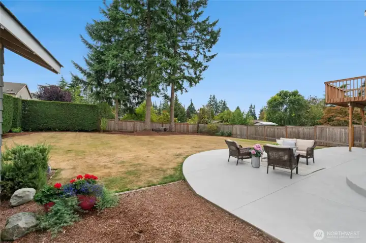 Rare, level backyard with spacious patio - perfect for entertaining!