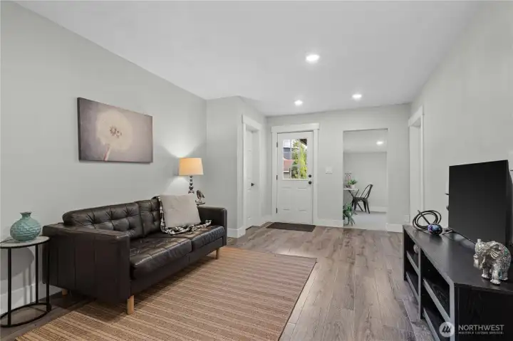 Family Room facing the Den and Door to the Deck.