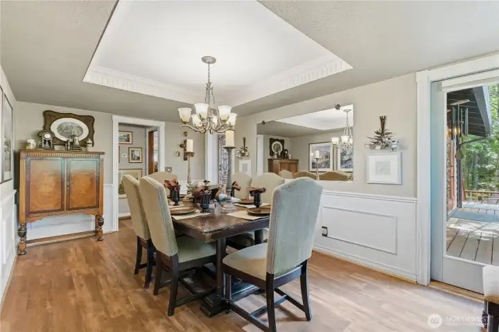 Beautiful dining room with a traditional layout and sophisticated feel.