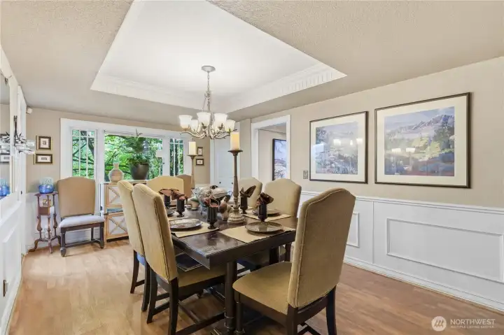 Elegant formal dining room ideal for hosting gatherings and special occasions.