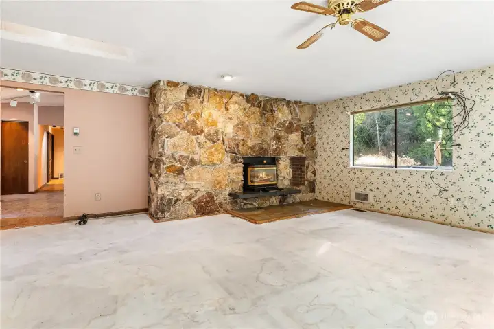 Family Room with shared fireplace