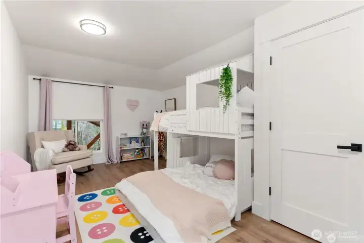 3rd bedroom on second level with large spacious walk-in-closet!