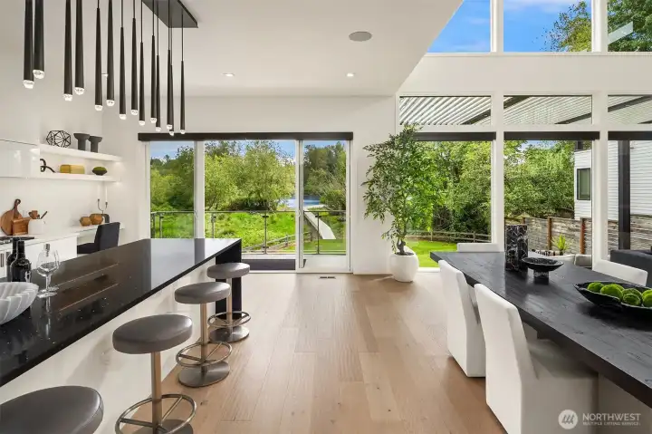 Enjoy the privacy of your private lot and walk-way to the dock and lake