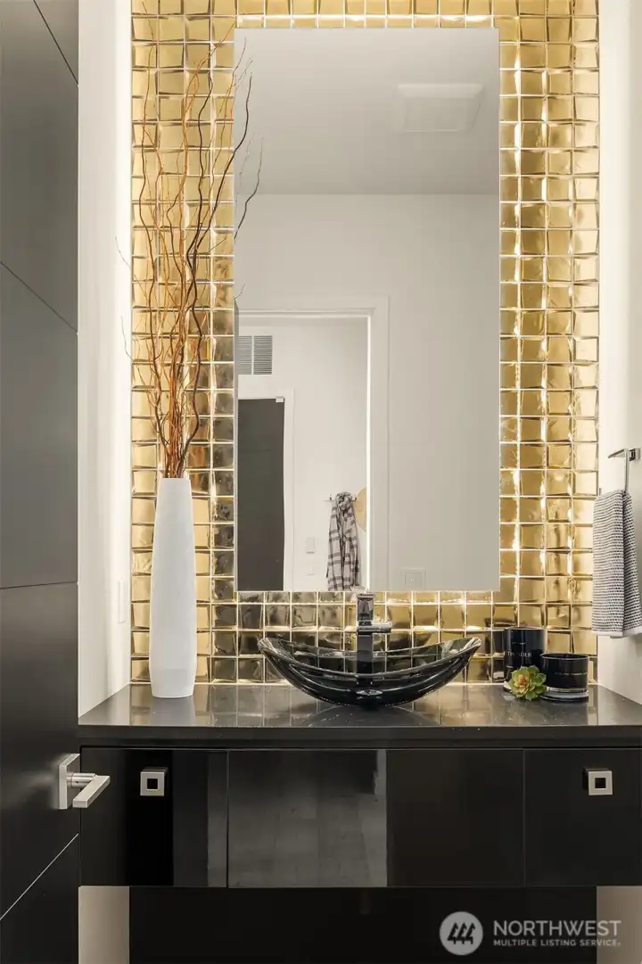 Main level powder room off the entry