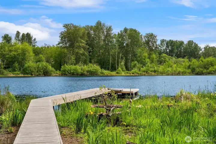 Enjoy your 70 feet of private waterfront sanctuary in the heart of downtown Kirkland. Forbes Lake is a 7 acre, 30 foot deep lake, home to turtles, blue heron, eagles, and plenty of fish including large mouth bass and perch. The lake is perfect for kayaking, canoeing and of course, fishing!