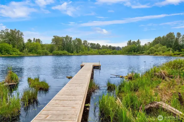 Enjoy the tranquility of the lake from your private dock.