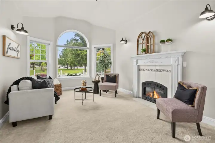 Formal living room with cozy gas fireplace Formal living room with cozy gas fireplace