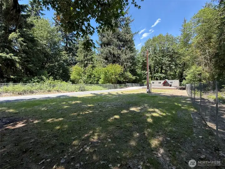 Looking back from front fence to cabin