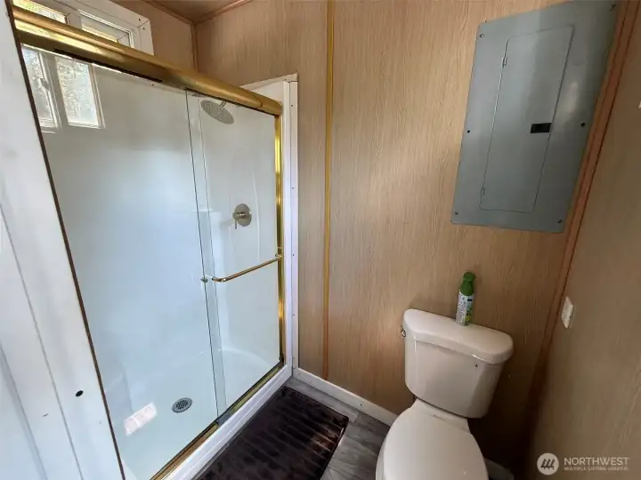 Bathroom with shower and toilet
