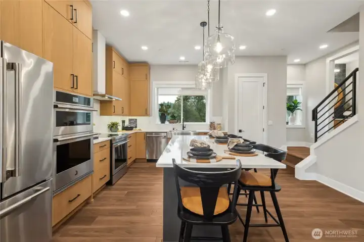 Kitchen with double stacked cabinets Kitchen with double stacked cabinets