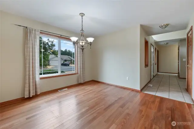 Dining room is off the kitchen