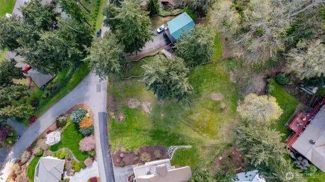 Aerial view of the lot