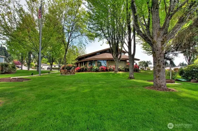 Wandering Creek Common area:  Clubhouse on Reflection Lake