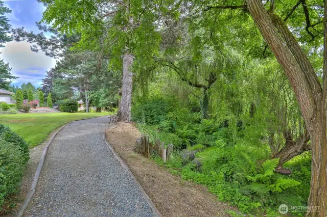 Wandering Creek Common area:  trail, greenbelt and creek.