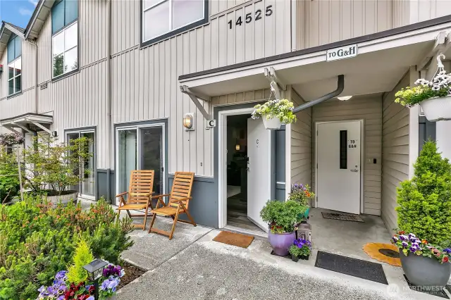 "End" unit means only one shared wall with neighbors.