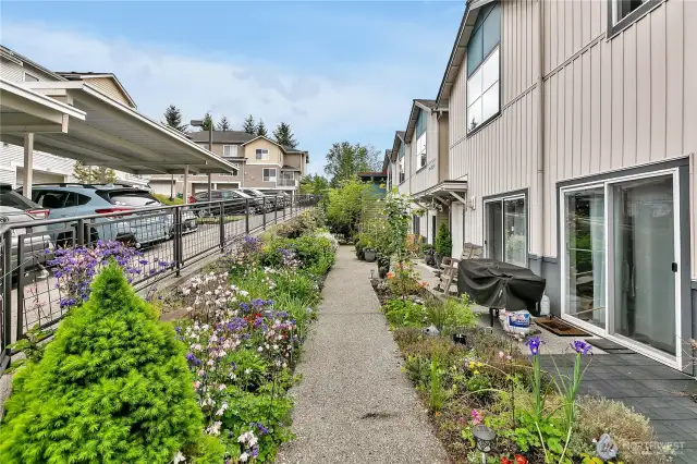 Beautiful landscaping throughout the complex.