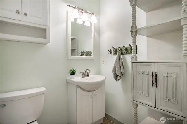 Half bath just off the garage.