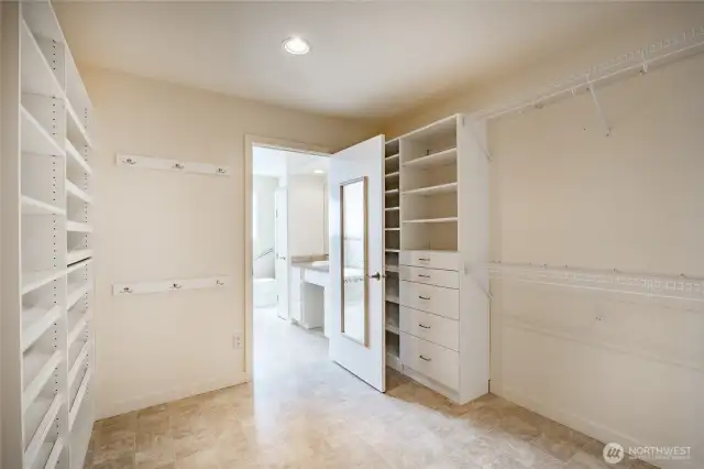 Roomy walk-in closet