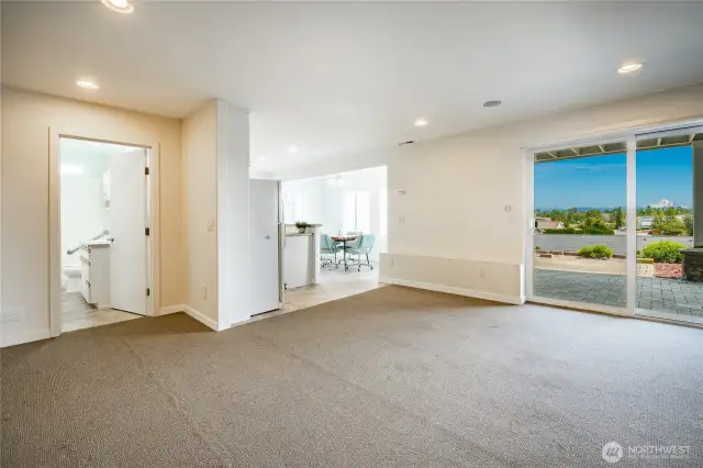1591 sq. ft. at the garden level. 2 bedrooms, 1 full bath, laundry, 3 sided fireplace, living area, & mechanical room