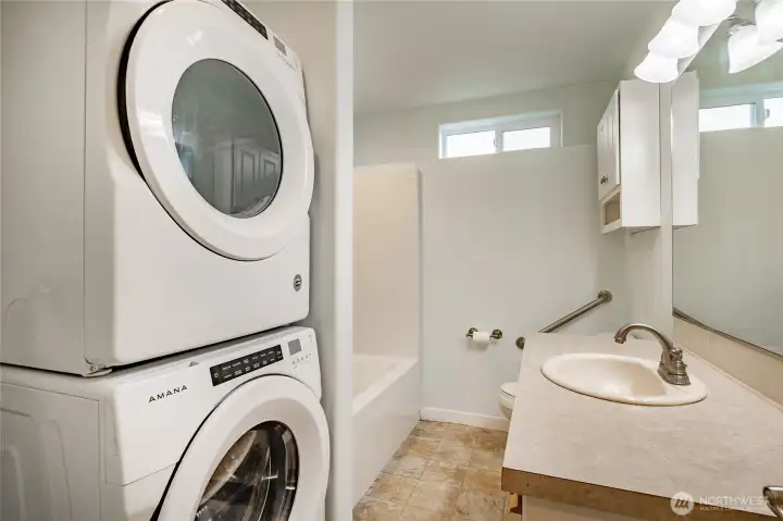 Garden level full bath with full size utilities.