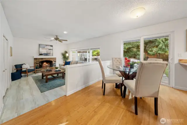This open dining area flows effortlessly into the step-down living room, creating a connected yet distinct space—ideal for unwinding or enjoying quiet moments.