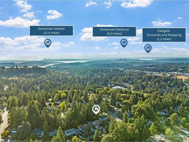 Northwest View: Enjoy the perfect balance of nature and city life—just minutes from Bellevue, Seattle, and everyday essentials at Eastgate.