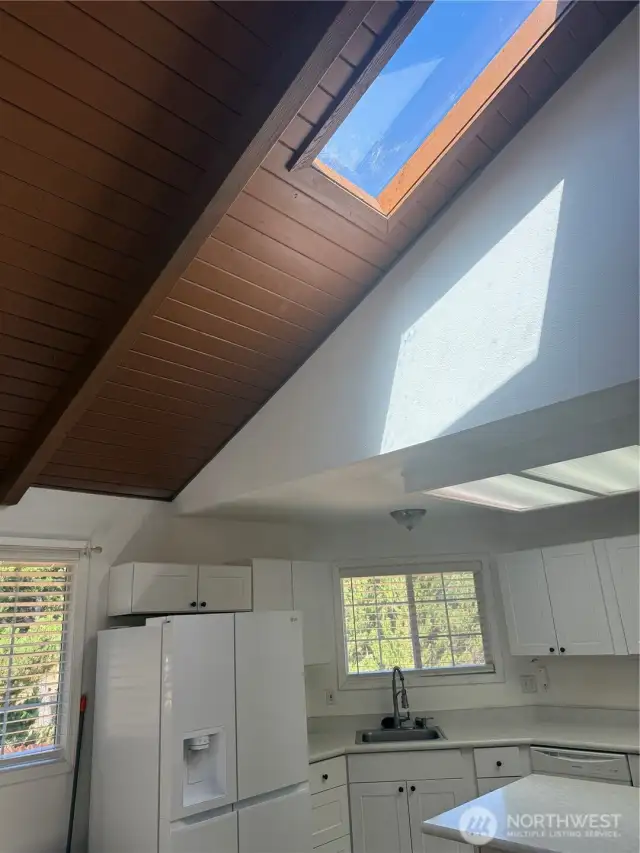Skylight in dining area.