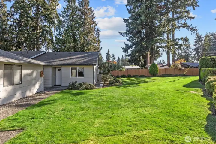 side yard of home