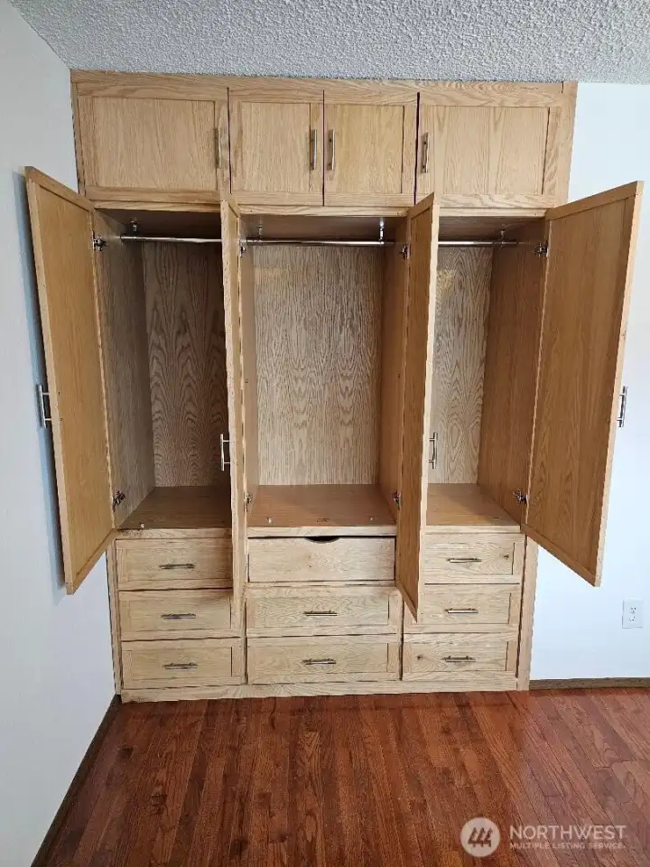 Open custom closet, very nice addition