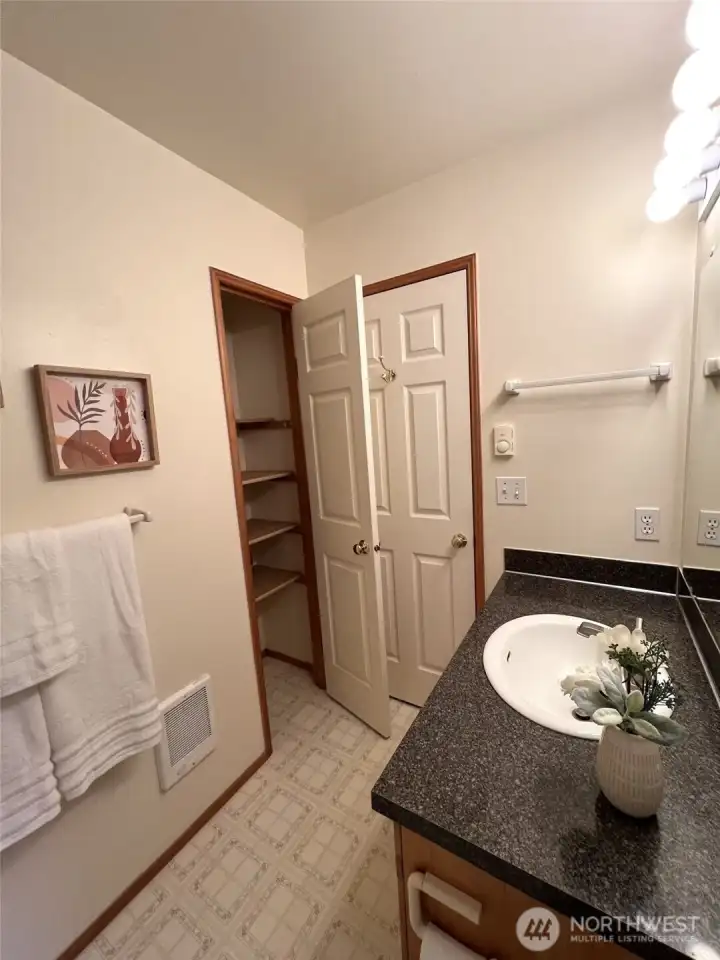 Extra closet space in both bathrooms!
