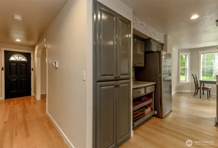 Follow the hallway to the kitchen.