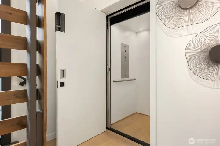 Your private elevator serves all three levels