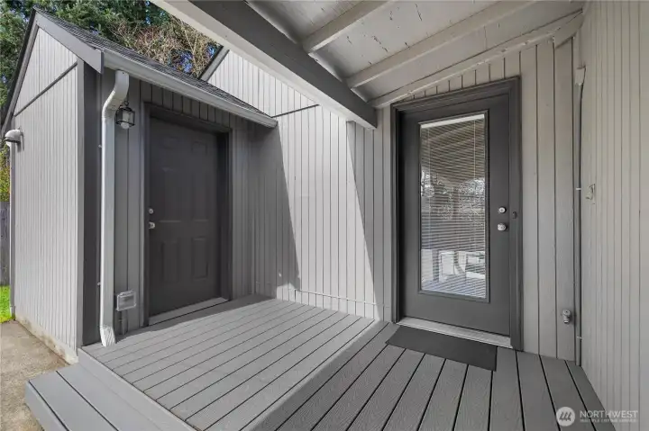 Partially covered deck access from the Primary BR.