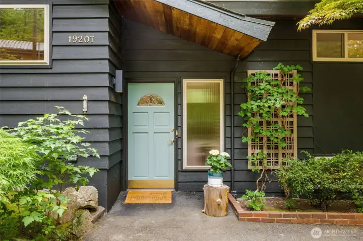 Freshly painted inviting front door!