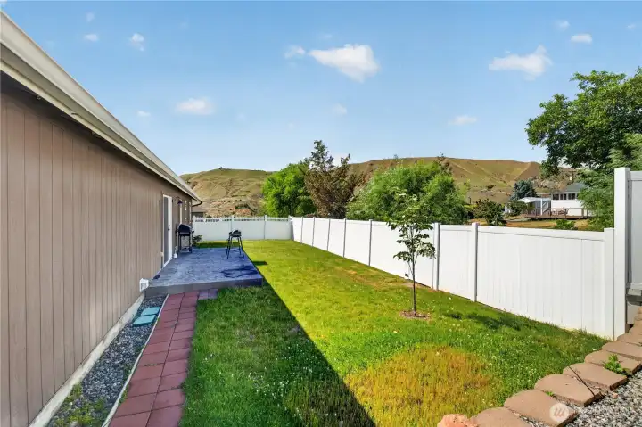 Fully-fenced backyard