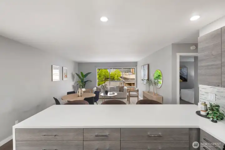 Open concept living/dining. Open concept living/dining.