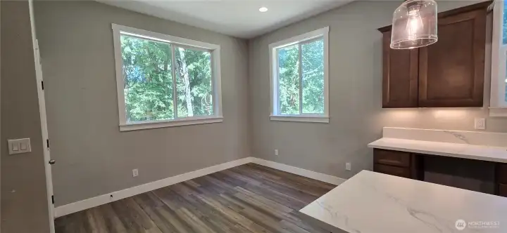 Breakfast nook with door to back patio