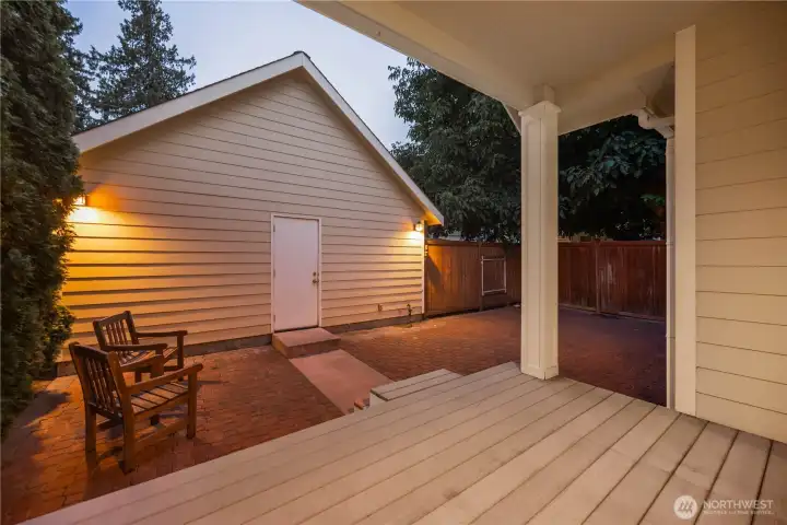 Deck & patio off of Primary also accessed by the side entry. Deck & patio off of Primary also accessed by the side entry.