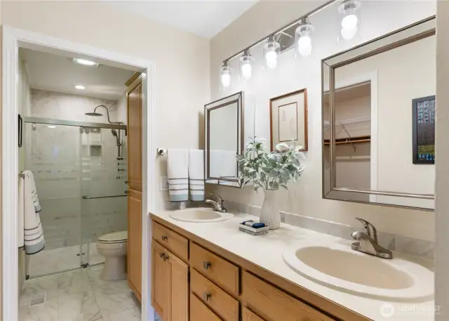 Primary bath with walk-in shower