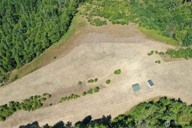 Aerial view of the 2.3 acre building site